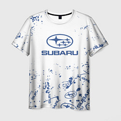 Футболка мужская Subaru брызги, цвет: 3D-принт