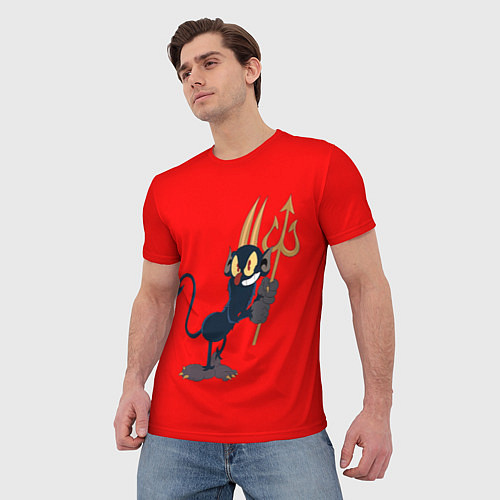 Мужская футболка Дьявол персонаж Cuphead / 3D-принт – фото 3