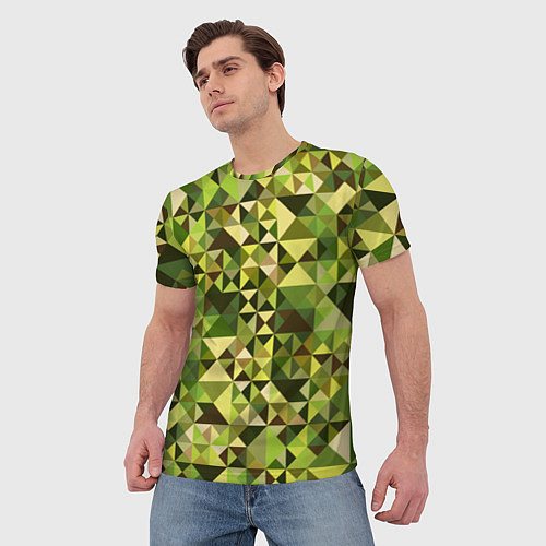 Мужская футболка Камуфляж Призма - лес / 3D-принт – фото 3
