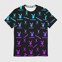Футболка мужская NEON PLAYBOY ПЛЕЙБОЙ ПАТТЕРН, цвет: 3D-принт