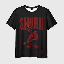 Футболка мужская Темный самурай с надписью, цвет: 3D-принт