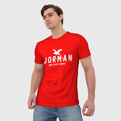 Мужская футболка Узор Red Jorman Air Dope Street Market / 3D-принт – фото 3