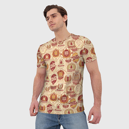 Мужская футболка Пивные Этикетки Beer / 3D-принт – фото 3