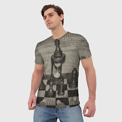 Мужская футболка Старинные шахматы / 3D-принт – фото 3