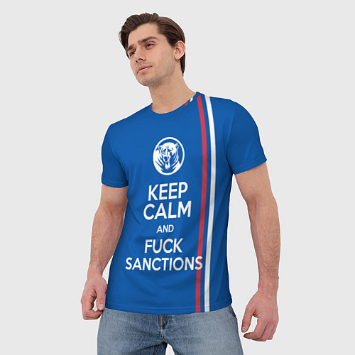 Мужская футболка Keep calm and fuck sanctions / 3D-принт – фото 3