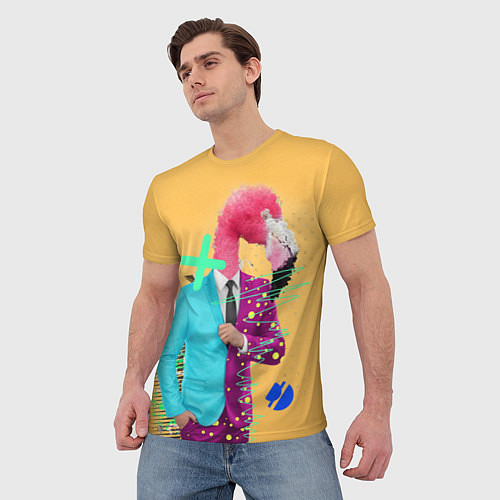 Мужская футболка Деловой фламинго / 3D-принт – фото 3