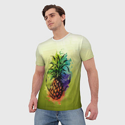 Футболка мужская Яркий ананас, цвет: 3D-принт — фото 2