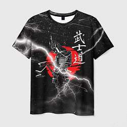 Футболка мужская Самурай Бусидо Иероглифы Samurai Lightning, цвет: 3D-принт