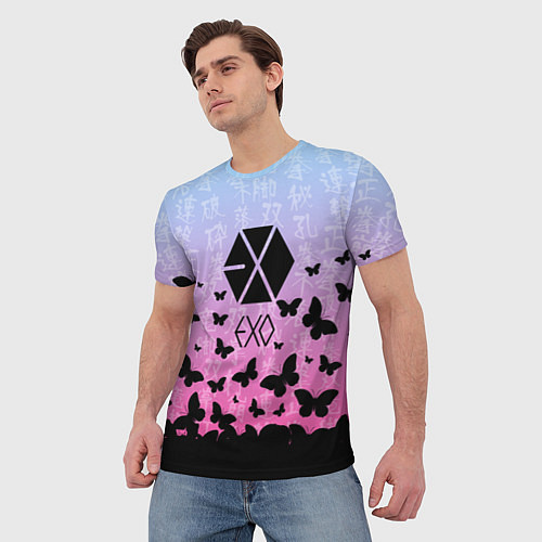 Мужская футболка EXO БАБОЧКИ / 3D-принт – фото 3