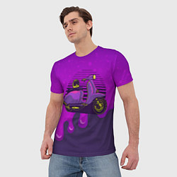 Футболка мужская Фиолетовый мопед, цвет: 3D-принт — фото 2