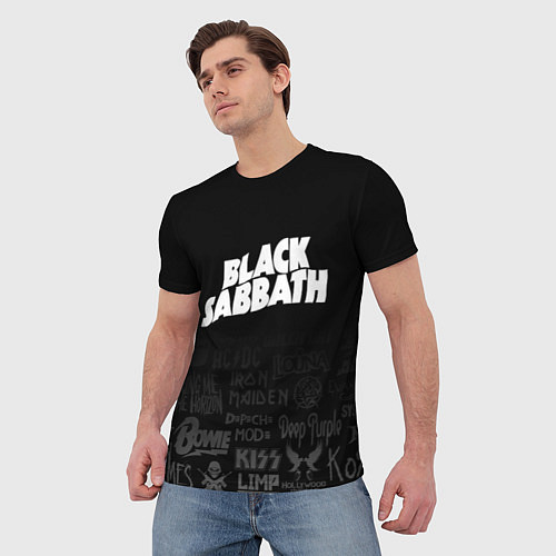 Мужская футболка Black Sabbath логотипы рок групп / 3D-принт – фото 3