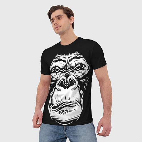 Мужская футболка Морда гориллы / 3D-принт – фото 3