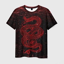 Футболка мужская Красная Змея Red Snake Глитч, цвет: 3D-принт