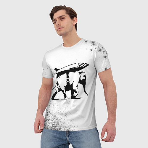 Мужская футболка BANKSY - СЛОН Краска / 3D-принт – фото 3