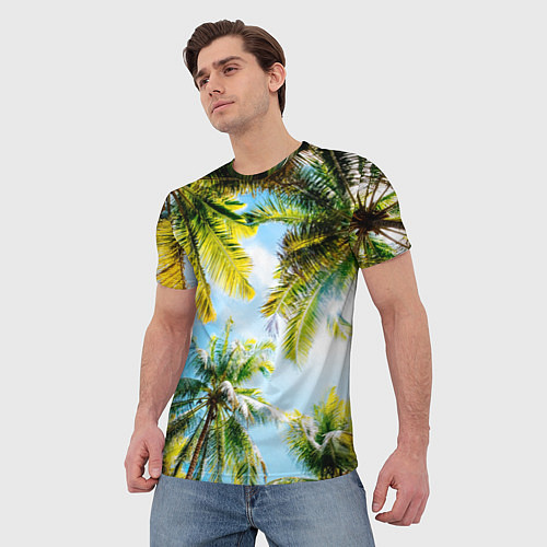 Мужская футболка Пальмы под солнцем / 3D-принт – фото 3