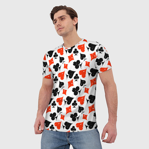 Мужская футболка Пика, Черва, Крестя, Бубна / 3D-принт – фото 3