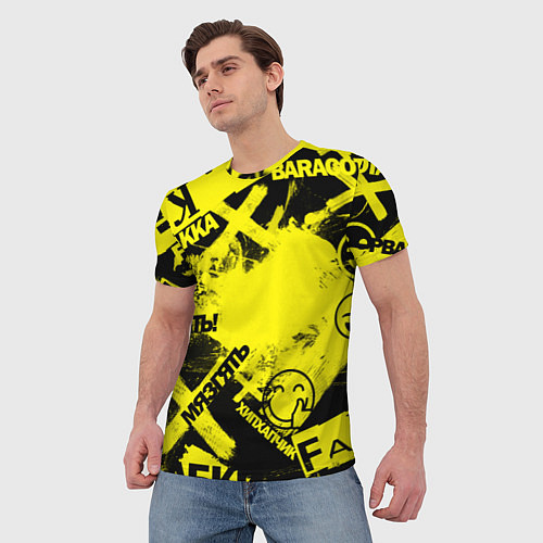 Мужская футболка Черно-желтый беспредел / 3D-принт – фото 3