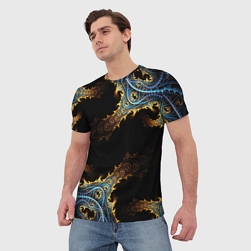 Мужская футболка Огненные фракталы 3d / 3D-принт – фото 3