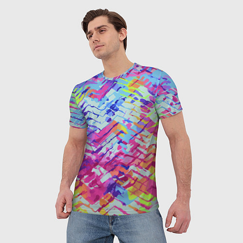 Мужская футболка Color vanguard pattern / 3D-принт – фото 3