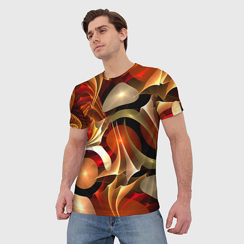 Мужская футболка Абстрактные цифровые спирали / 3D-принт – фото 3