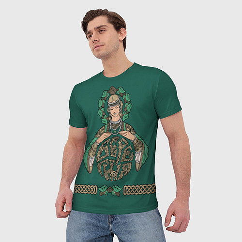 Мужская футболка Древнеславянская богиня Берегиня / 3D-принт – фото 3