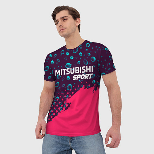 Мужская футболка MITSUBISHI Sport Краски / 3D-принт – фото 3