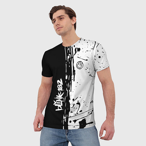 Мужская футболка Blink 182 БРЫЗГИ / 3D-принт – фото 3