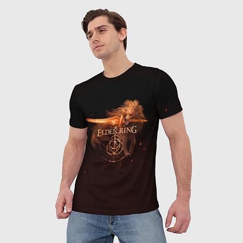 Мужская футболка EldenRing: Алый волк / 3D-принт – фото 3