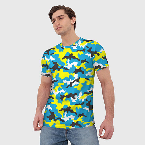 Мужская футболка Камуфляж Небесно-Синий / 3D-принт – фото 3