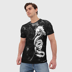 Футболка мужская Китайский Дракон Чб Dragon Snake, цвет: 3D-принт — фото 2