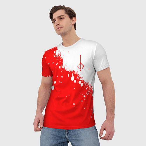 Мужская футболка BLOODBORNE HUNTER СИМВОЛ ОХОТНИКА / 3D-принт – фото 3