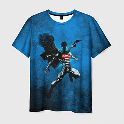 Футболка мужская Супермен в небе, цвет: 3D-принт