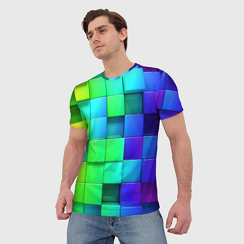 Мужская футболка Color geometrics pattern Vanguard / 3D-принт – фото 3
