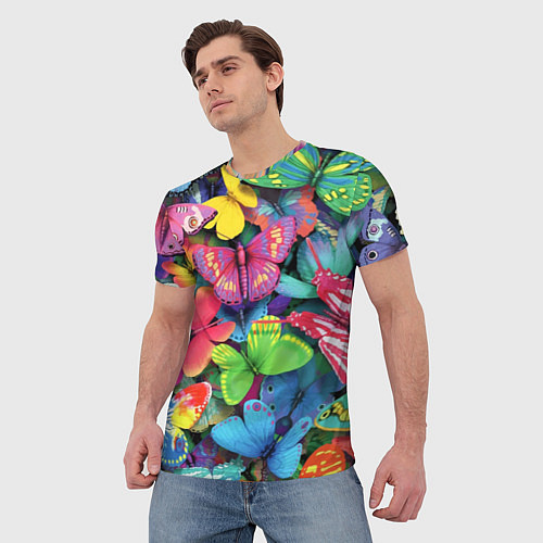 Мужская футболка Стая бабочек Pattern / 3D-принт – фото 3