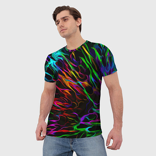 Мужская футболка Neon pattern Vanguard / 3D-принт – фото 3