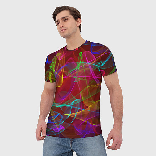 Мужская футболка Color neon pattern Vanguard / 3D-принт – фото 3