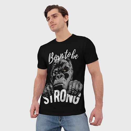 Мужская футболка Рожденный быть сильным / 3D-принт – фото 3