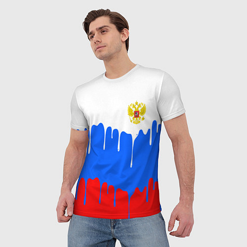 Мужская футболка Флаг герб russia / 3D-принт – фото 3