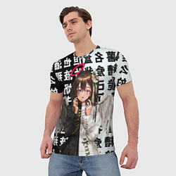 Футболка мужская Аниме АНГЕЛ ИЕРОГЛИФЫ, цвет: 3D-принт — фото 2