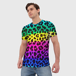 Футболка мужская Leopard Pattern Neon, цвет: 3D-принт — фото 2