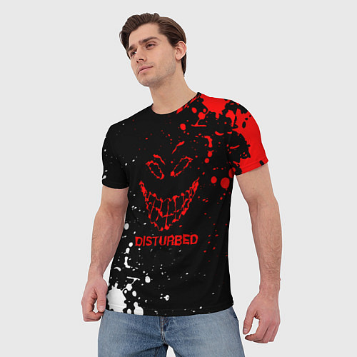 Мужская футболка Disturbed брызги красок / 3D-принт – фото 3