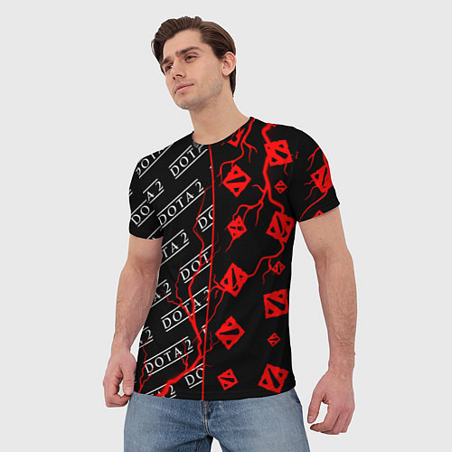Мужская футболка DOTA 2 Молнии Паттерны / 3D-принт – фото 3