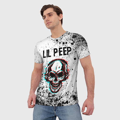Мужская футболка Lil Peep ЧЕРЕП Краска / 3D-принт – фото 3