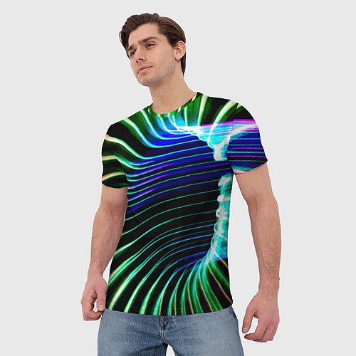 Мужская футболка Portal Fashion pattern Neon / 3D-принт – фото 3