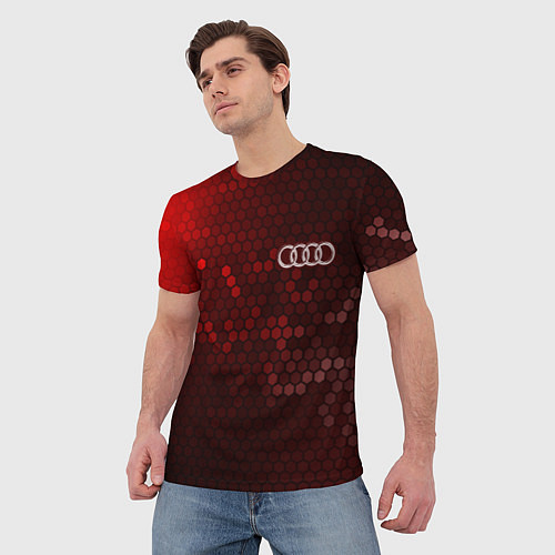 Мужская футболка AUDI Соты / 3D-принт – фото 3