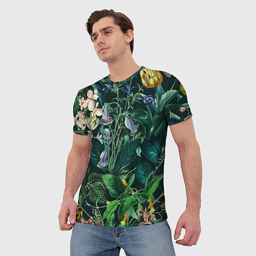 Мужская футболка Цветы Темный Сад / 3D-принт – фото 3