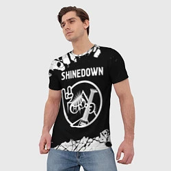 Футболка мужская Shinedown КОТ Краска, цвет: 3D-принт — фото 2