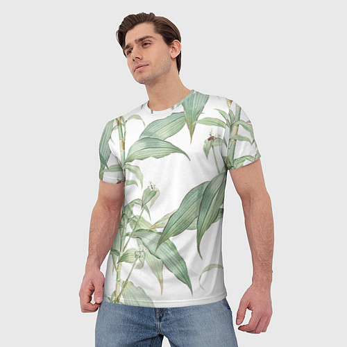 Мужская футболка Цветы Яркая Листва / 3D-принт – фото 3