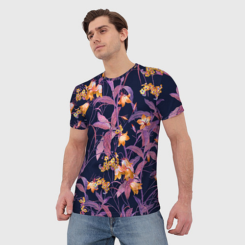 Мужская футболка Цветы Колокольчики / 3D-принт – фото 3