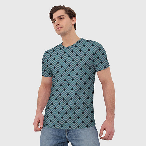 Мужская футболка Абстракция из разноцветных квадратов / 3D-принт – фото 3